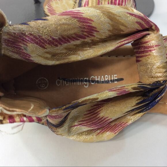 Charming Charlie 6.5 Gladiator Sandals Metallic - Picture 5 of 6